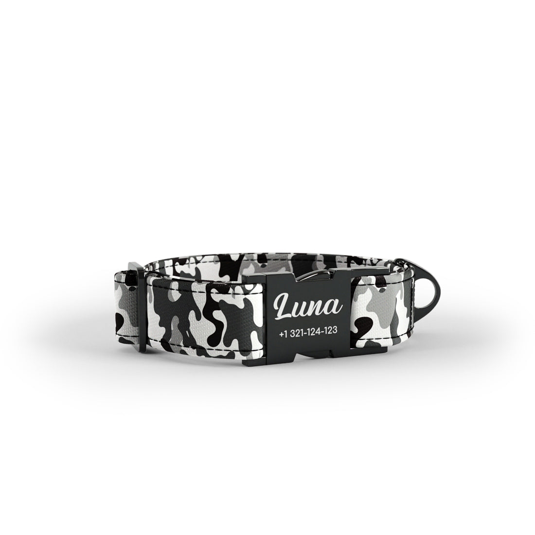 Camoflage Winter Personalisiertes Hundehalsband