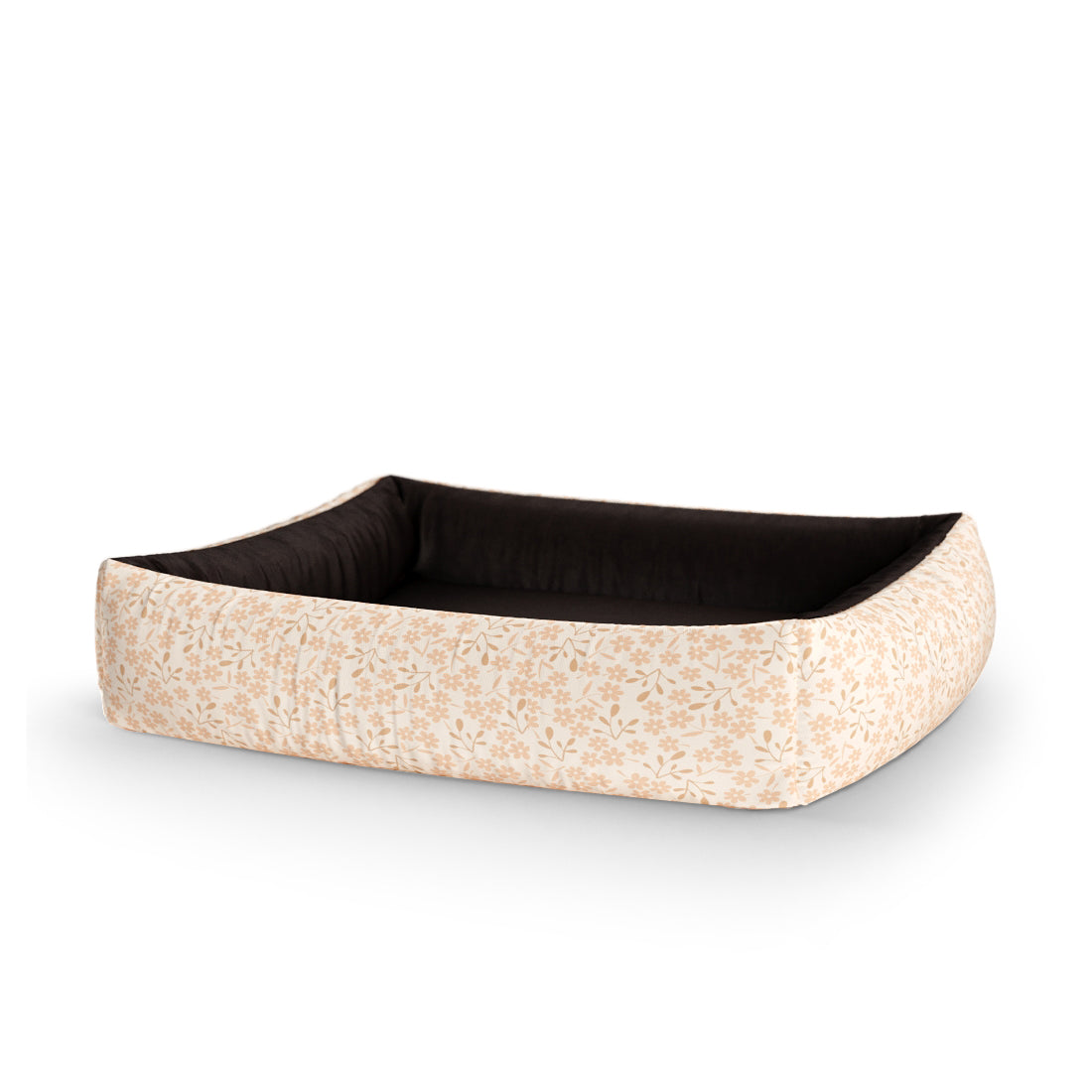 Minimalist Flowers Misty Personalized Lounge Dog Bed With Sides