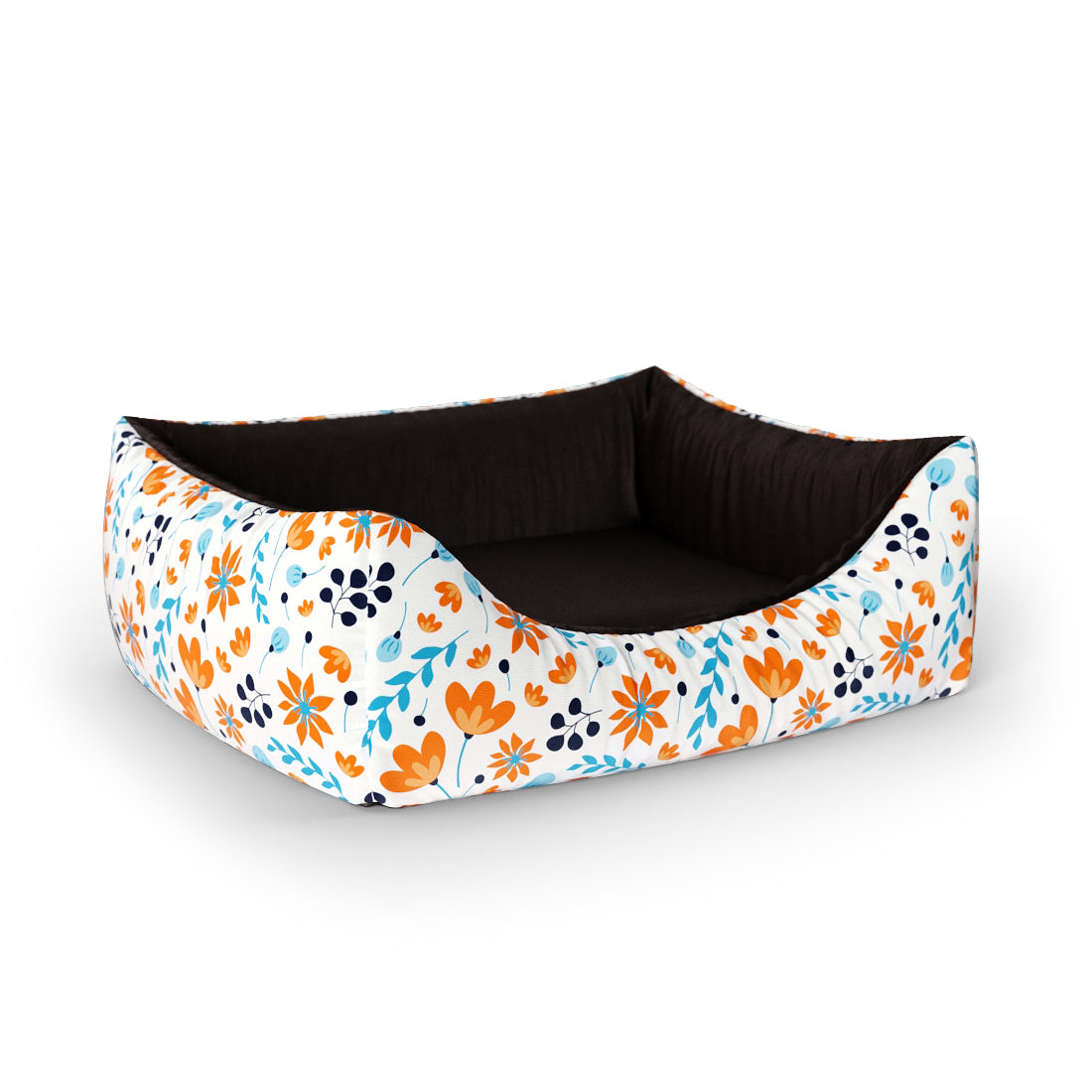 Summer Flowers Alice Personalized Lounge Dog Bed With Entrance