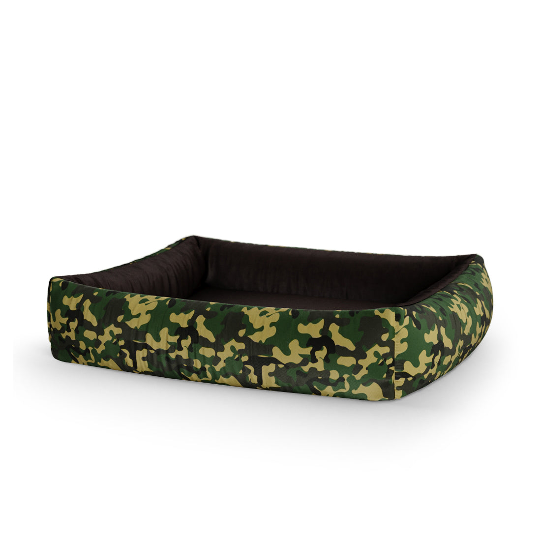 Camoflage Cadmium Personalized Lounge Dog Bed With Sides