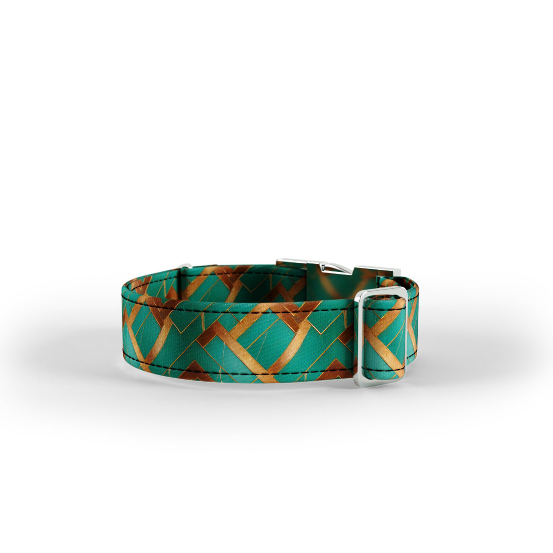 Retro Marble Jungle Personalized Dog Collar