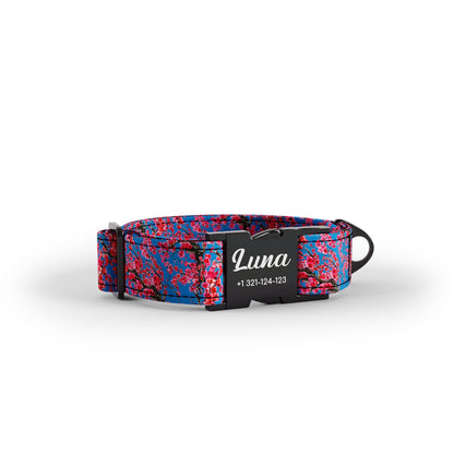 Sakura Saphire Personalized Dog Collar And Leash Set