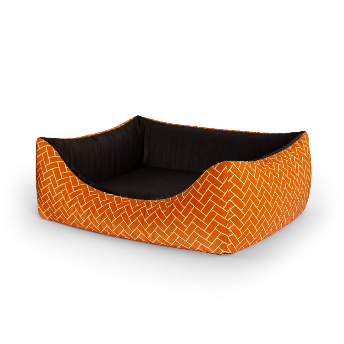 Little Fox Saffron Personalized Lounge Dog Bed With Entrance