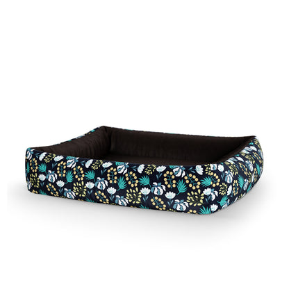 Dark Night Flowers Eagle Personalisiertes Lounge-Hundebett mit Seiten