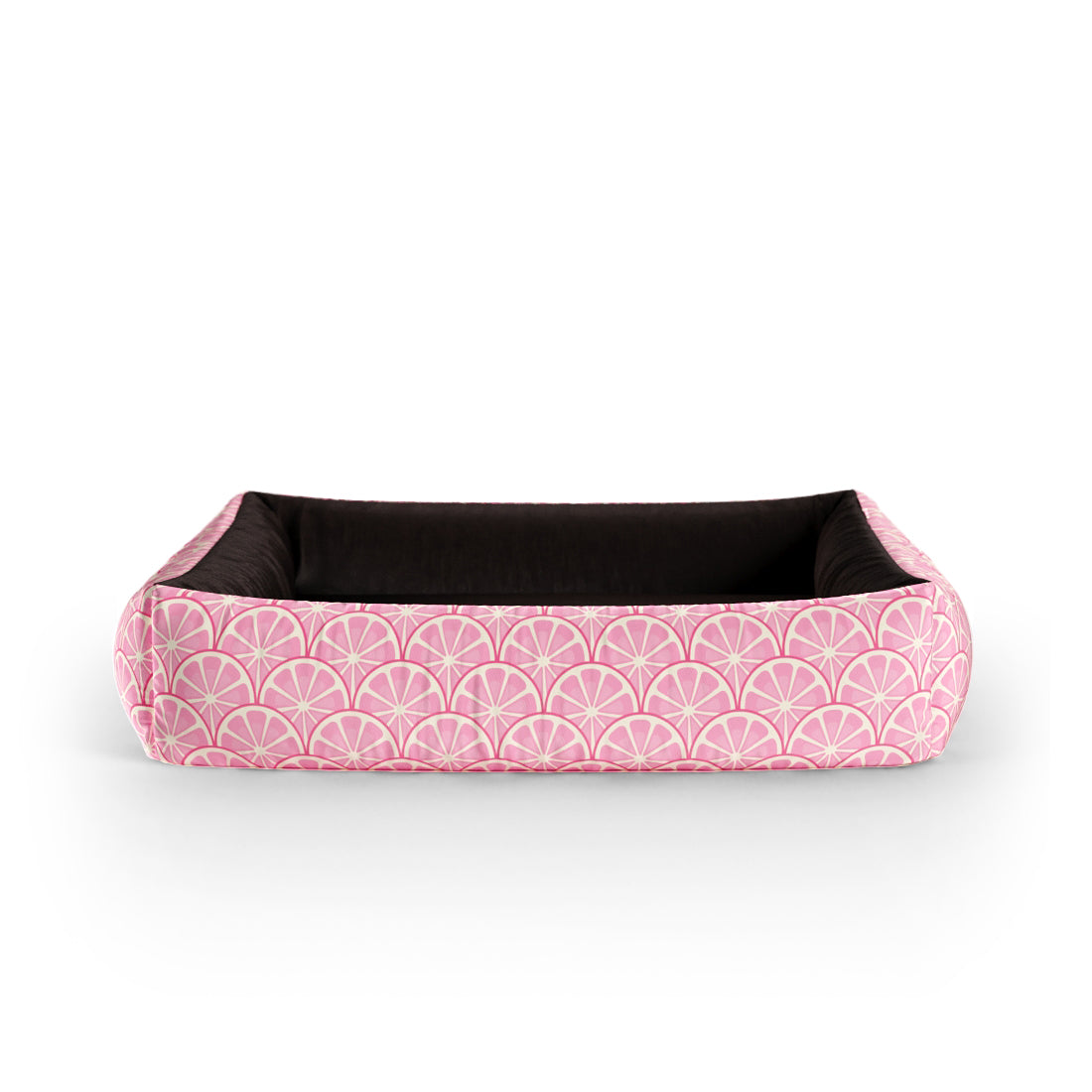 Pink Lemonade Cotton Personalized Lounge Dog Bed With Sides