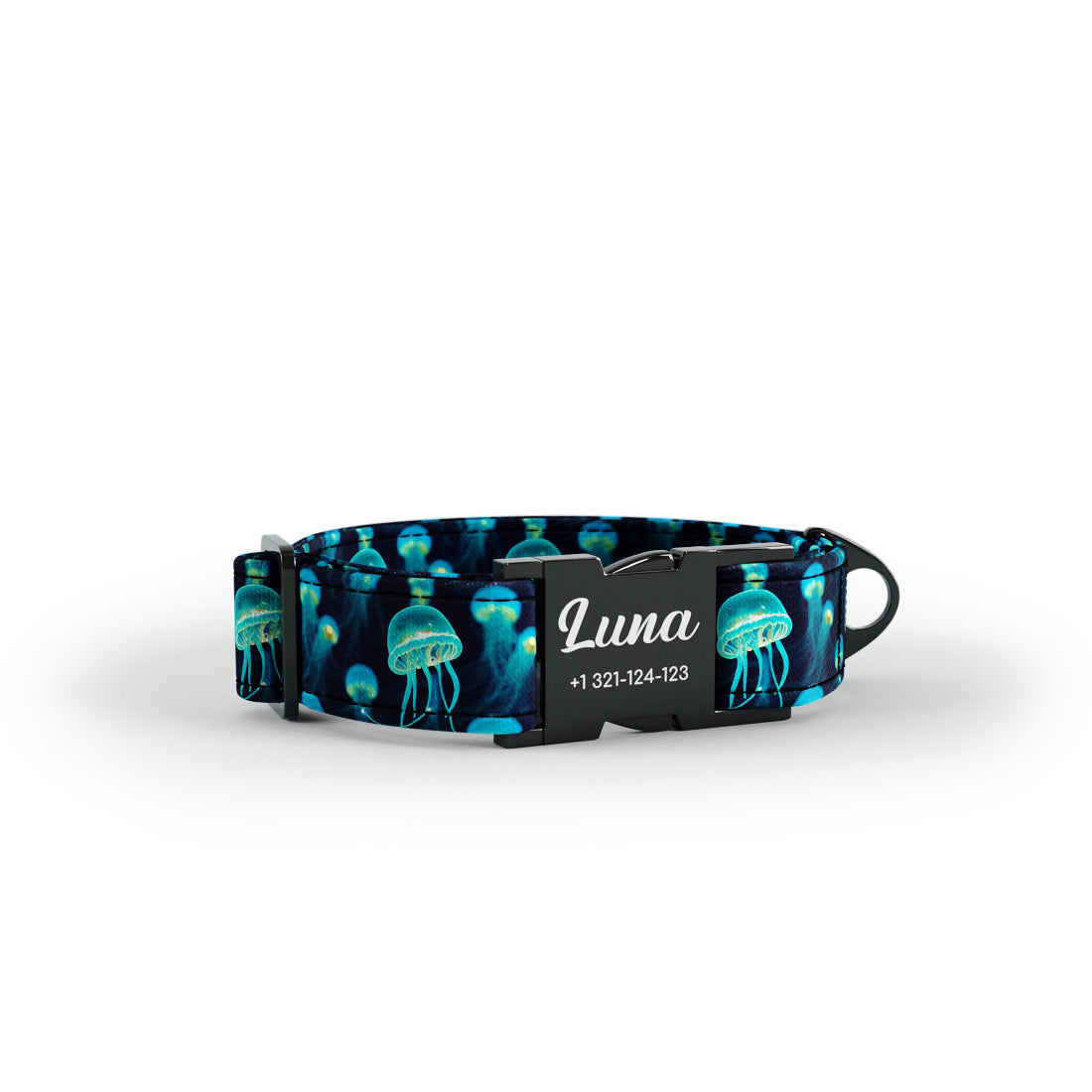 Jellyfish Lapis Personalized Dog Collar