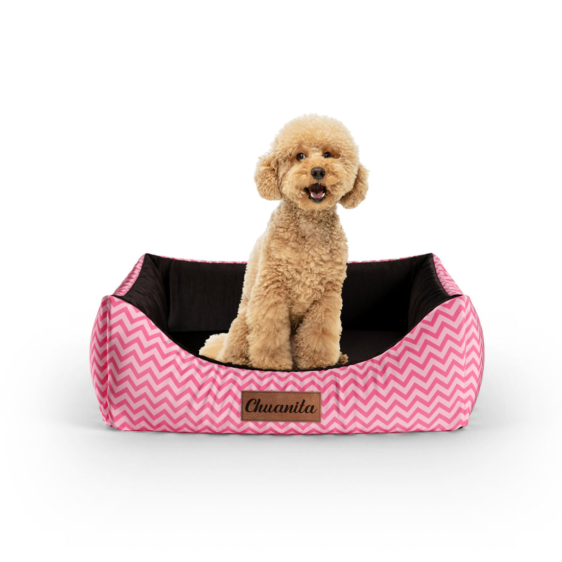 Summer Love Vanilla Personalized Lounge Dog Bed With Entrance