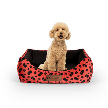 Cherries On Top Mystic Personalized Lounge Dog Bed With Entrance