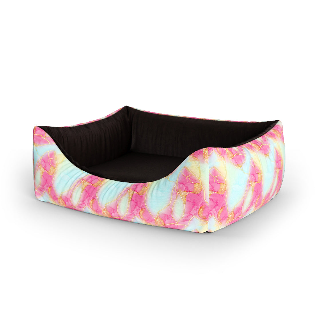 Pastel Marble Beau Personalized Lounge Dog Bed With Entrance