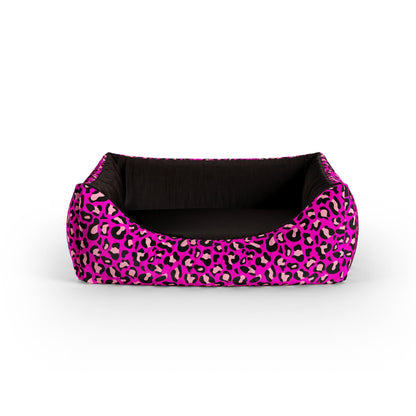 Crazy Leopard Rose Personalisiertes Lounge-Hundebett mit Eingang