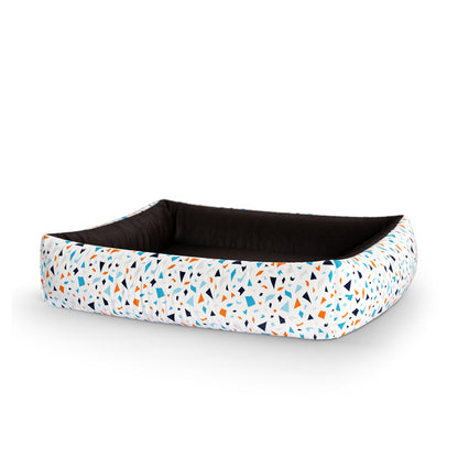 Snow Flowers Isabell Personalized Lounge Dog Bed With Sides