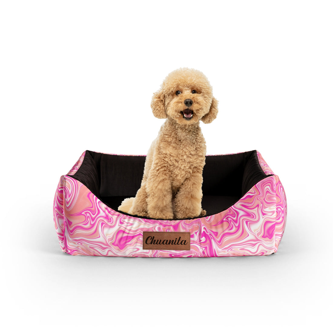 Water Marble Baker Personalized Lounge Dog Bed With Entrance