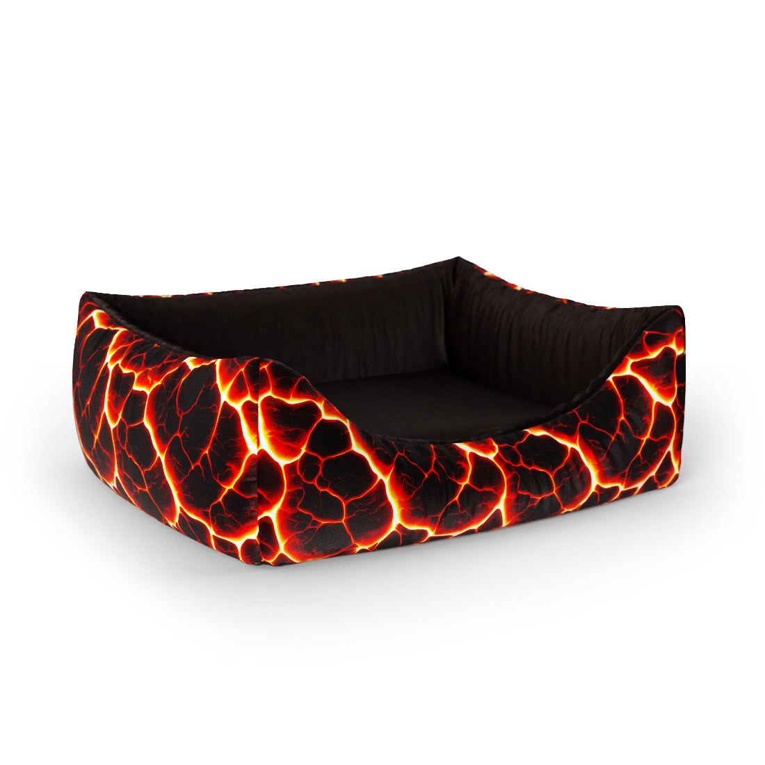 Lava Cardinal Personalized Lounge Dog Bed With Entrance