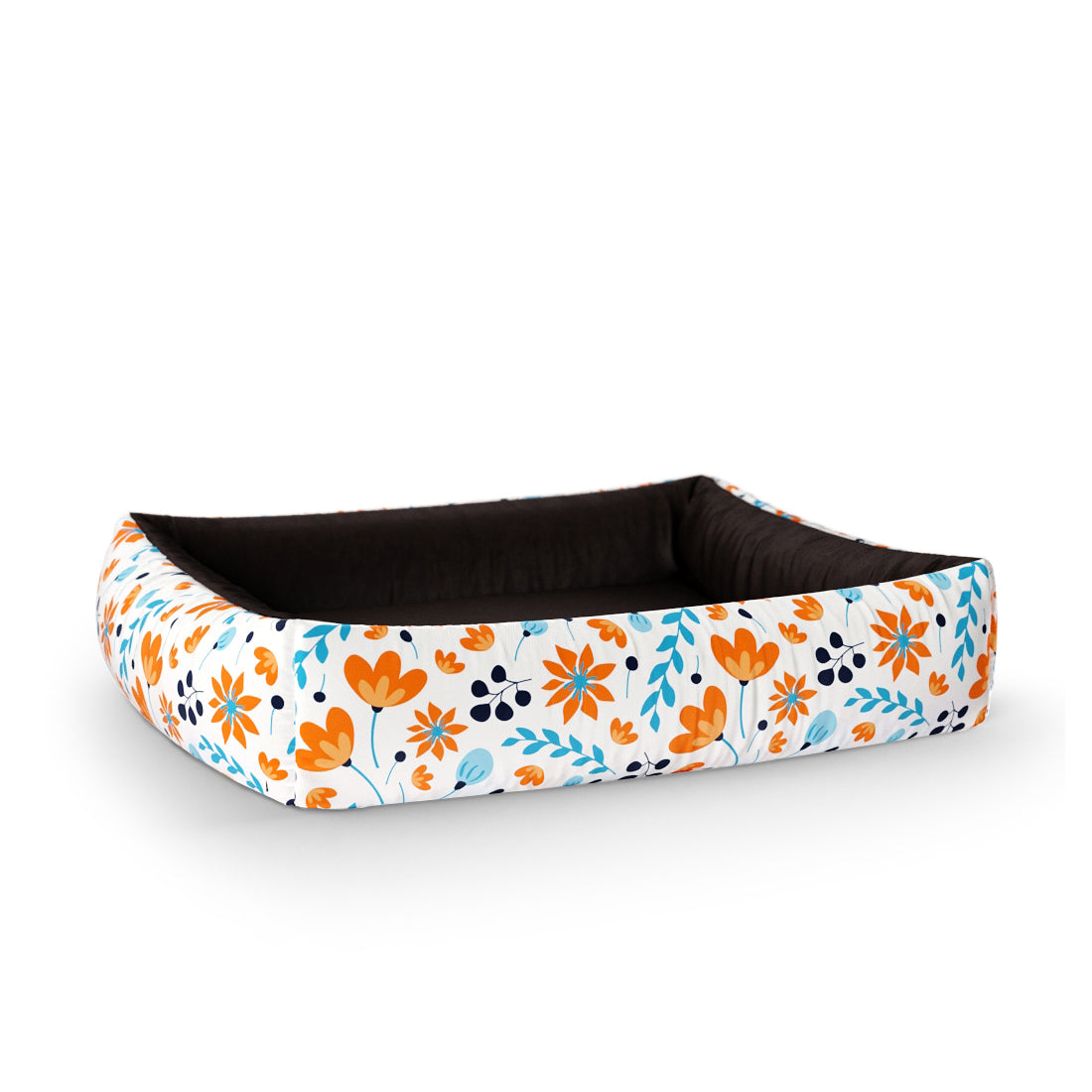 Summer Flowers Alice Personalized Lounge Dog Bed With Sides