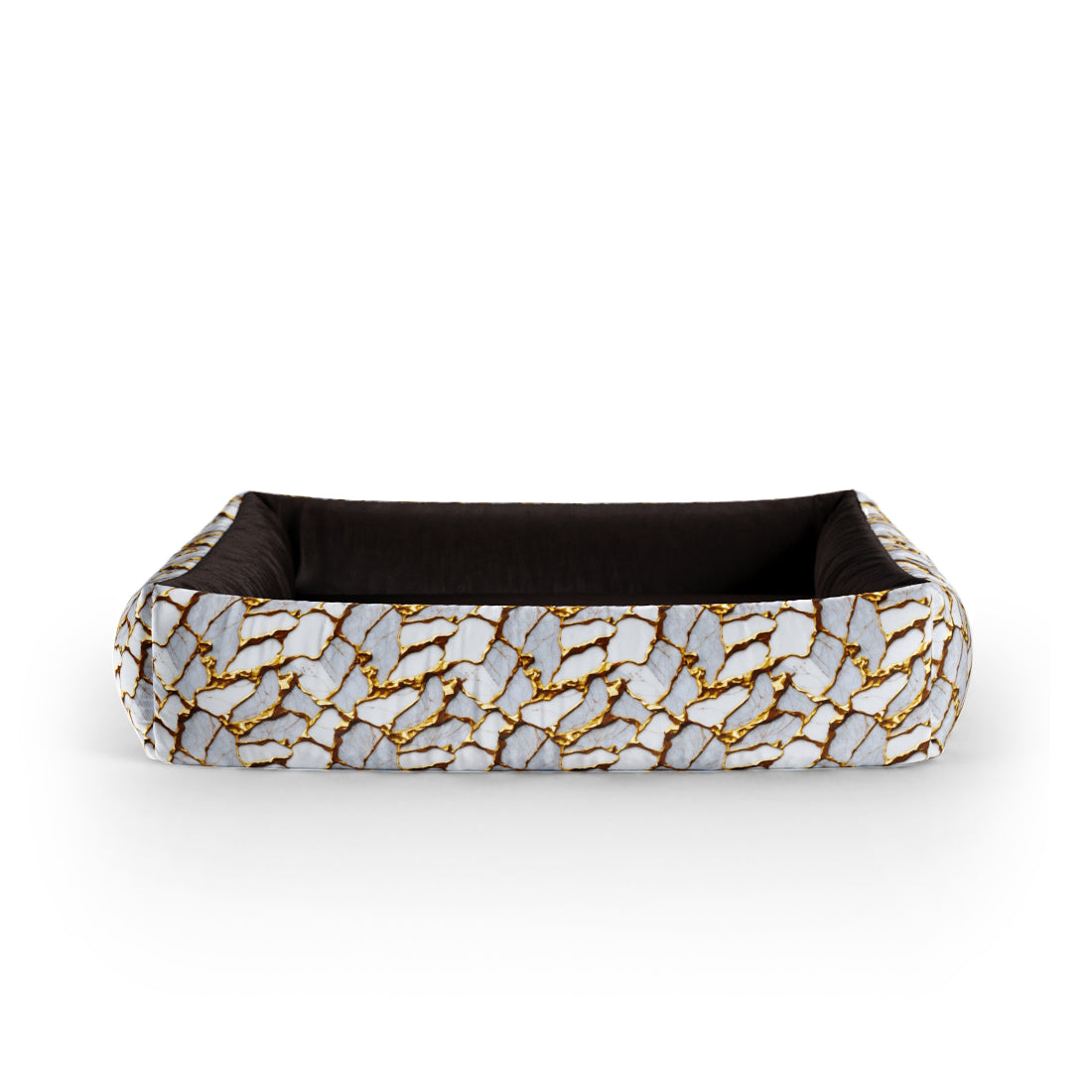 Gold Marmor Ringelblume personalisierte Lounge Hundebett mit Seiten