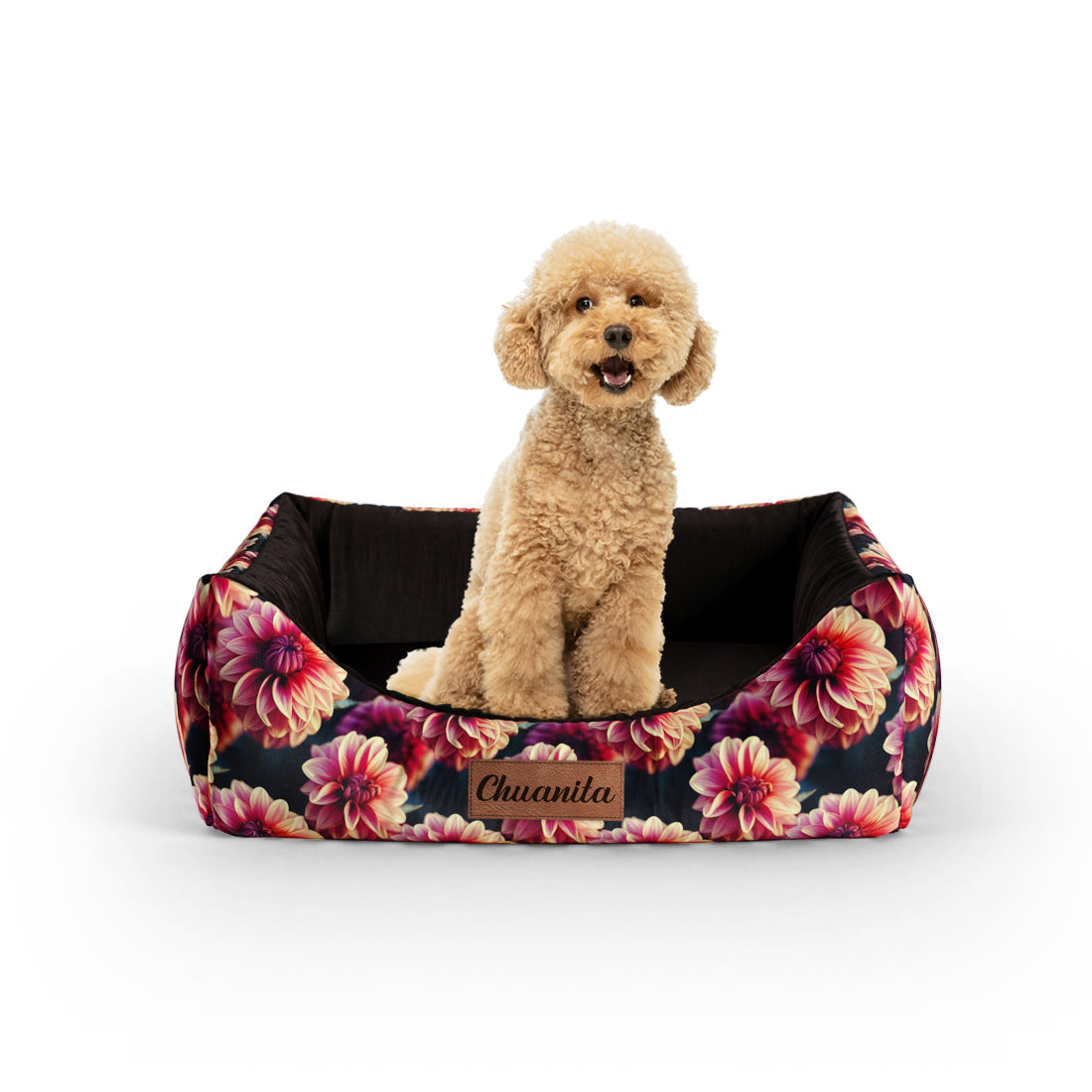 Dahila Flowers Kobi Personalized Lounge Dog Bed With Entrance