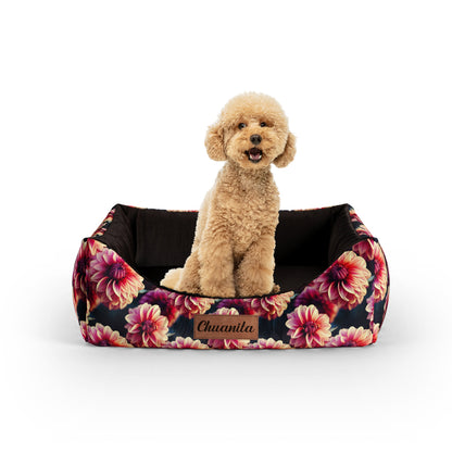 Dahila Flowers Kobi Personalisiertes Lounge-Hundebett mit Eingang