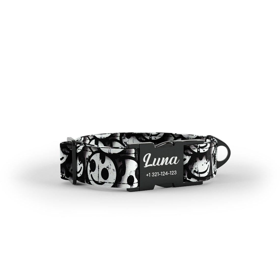 Crazy Smileys Eerie Personalized Dog Collar