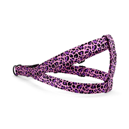 Leopard Magenta Personalized Dog Belt Harness