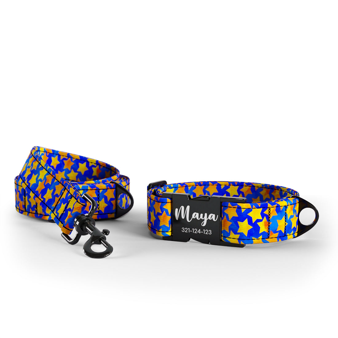 Deep Stars Absolute Personalized Dog Collar And Leash Set