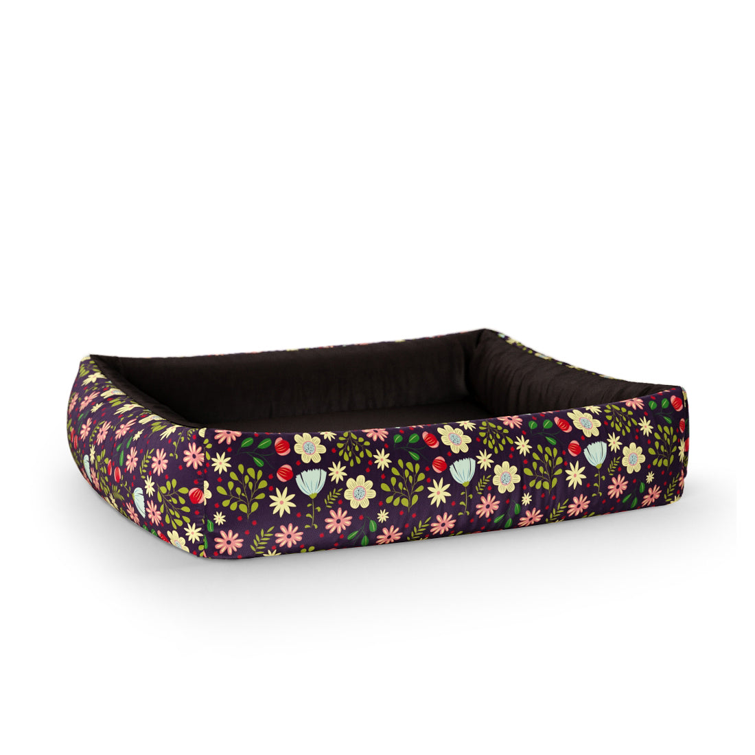 Wild Forest Flowers Harvest Personalisiertes Lounge-Hundebett mit Seiten