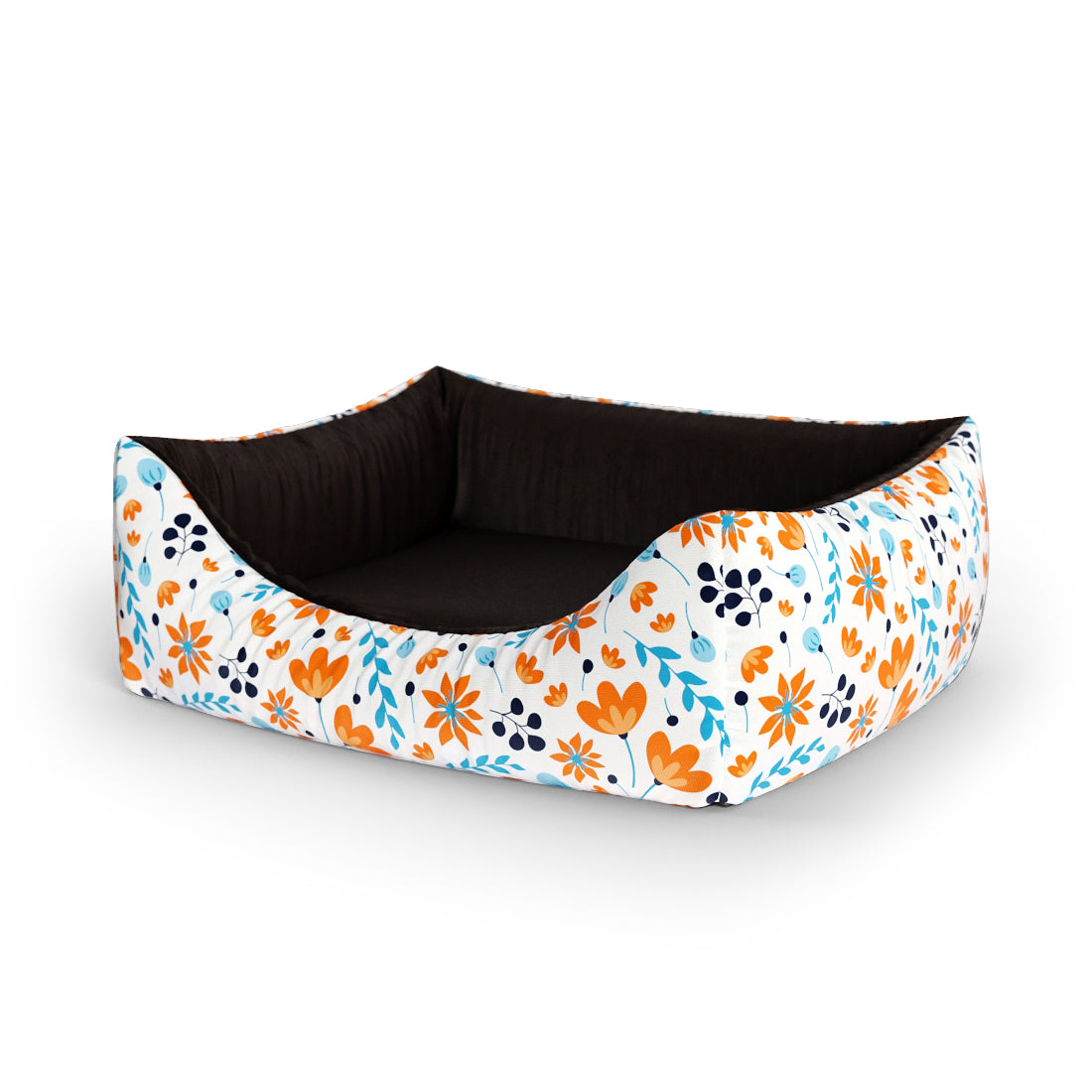 Summer Flowers Alice Personalized Lounge Dog Bed With Entrance