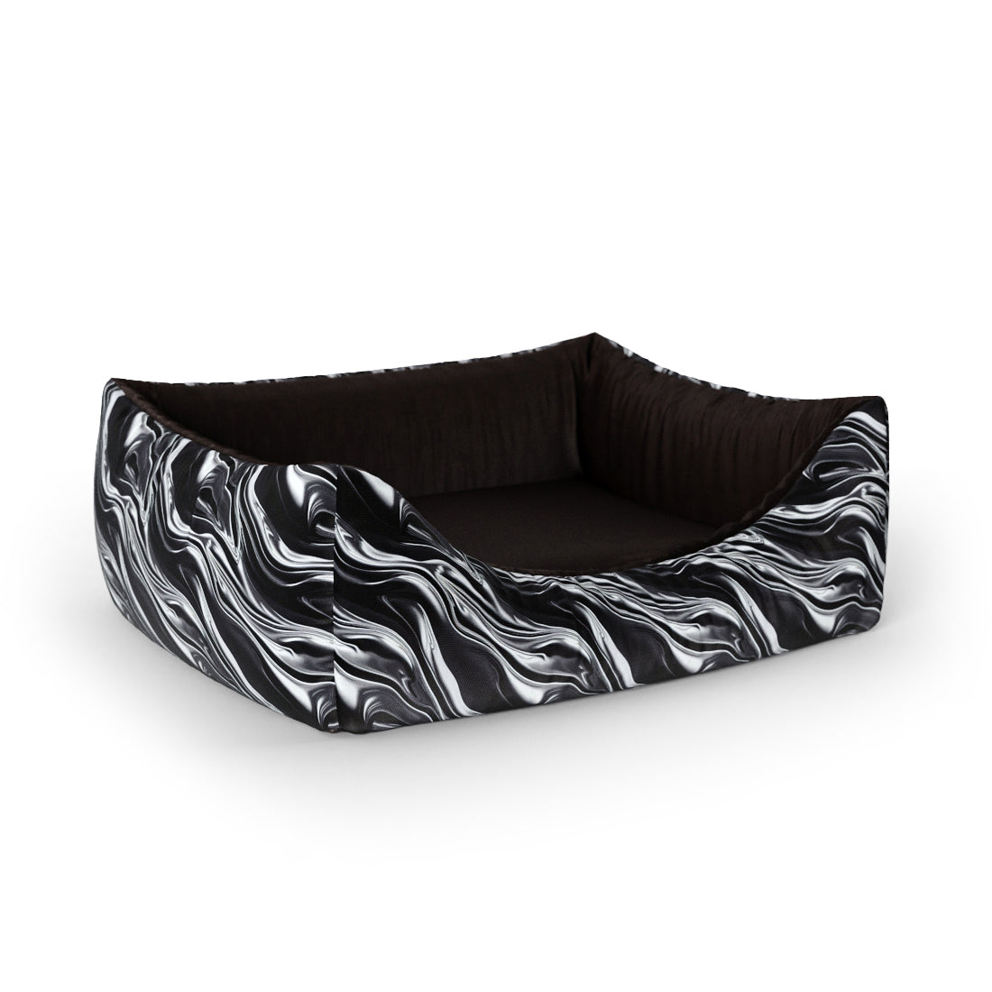 Liquid Metal Nickel Personalized Lounge Dog Bed With Entrance