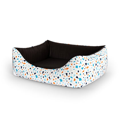 Snow Flowers Isabell Personalized Lounge Dog Bed With Entrance