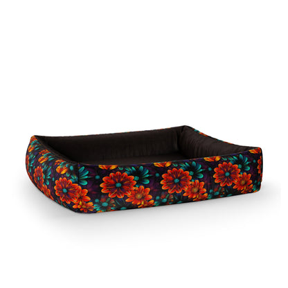 Deep Flowers Orchid Personalisiertes Lounge-Hundebett mit Seiten