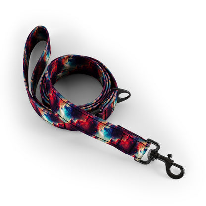 Space Nebula Maroon Dog Fashion Leash