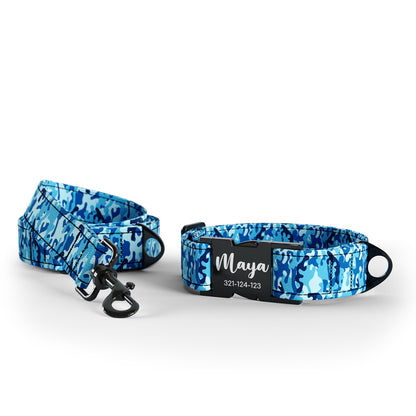 Camoflage Denim Personalized Dog Collar