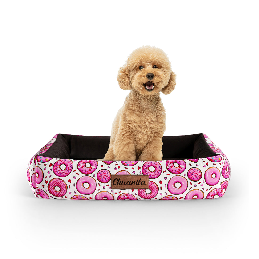 Crazy Donut Cernat Personalisiertes Lounge-Hundebett mit Seiten