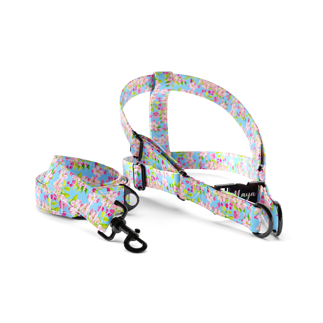 Sakura Uranian Personalized Dog Fashion Belt Harness And Leash Set