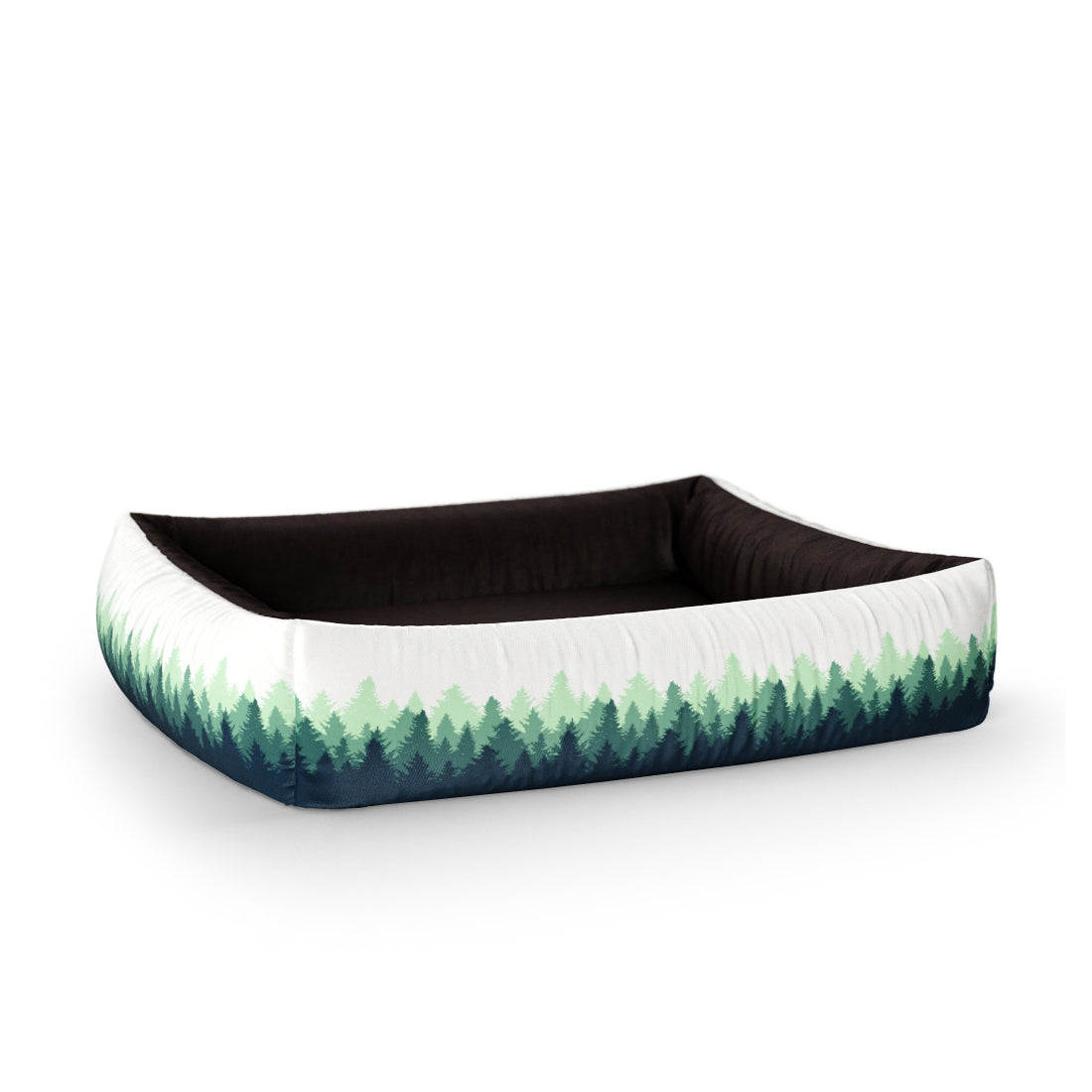 Forest Landscape Midnight Personalized Lounge Dog Bed With Sides