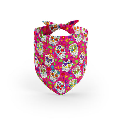 Mexico Skulls Cerise Personalized Dog Fashion Bandana