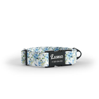 Water Folklore Flowers Italian Personalized Dog Collar