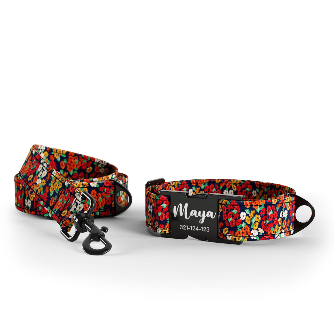 Liberty Flowers Jazz Personalized Dog Collar