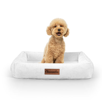 Luxury Velvet Look Issabeline Personalized Lounge Dog Bed With Sides