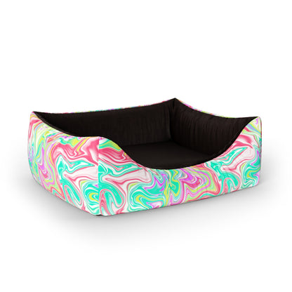 Water Marble Flame Personalized Lounge Dog Bed With Entrance