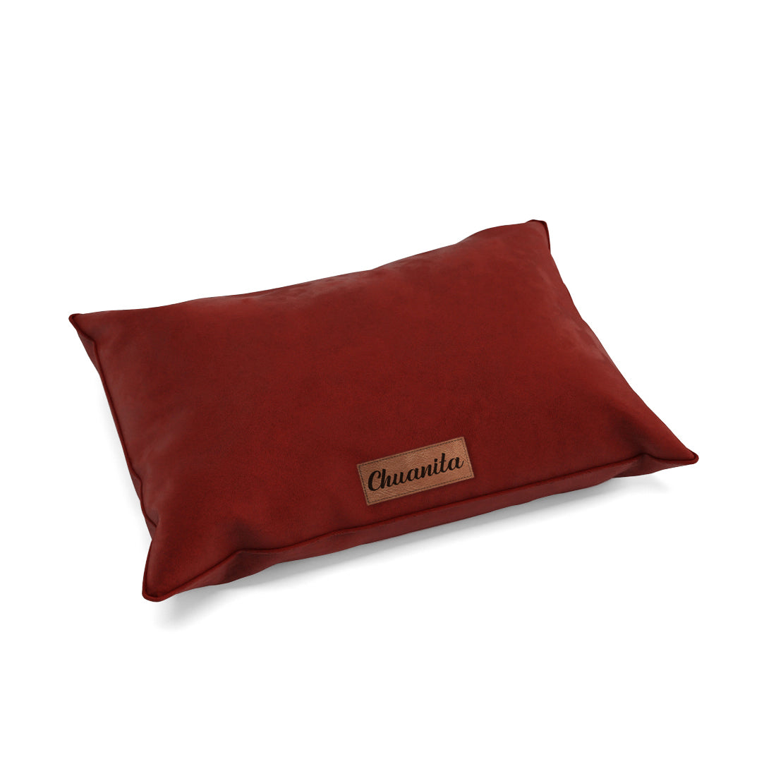 Luxury Velvet Look Mahogany Personalized Pillow Style Dog Bed