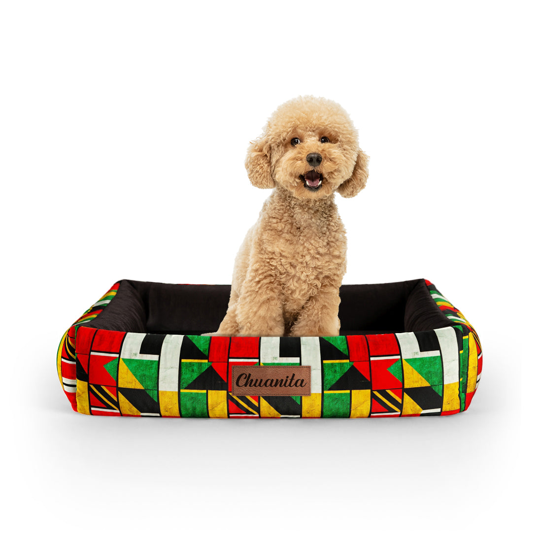 African Moss Personalized Lounge Dog Bed With Sides