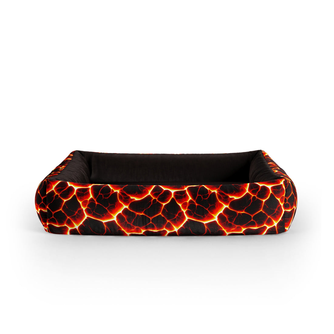 Lava Cardinal Personalized Lounge Dog Bed With Sides