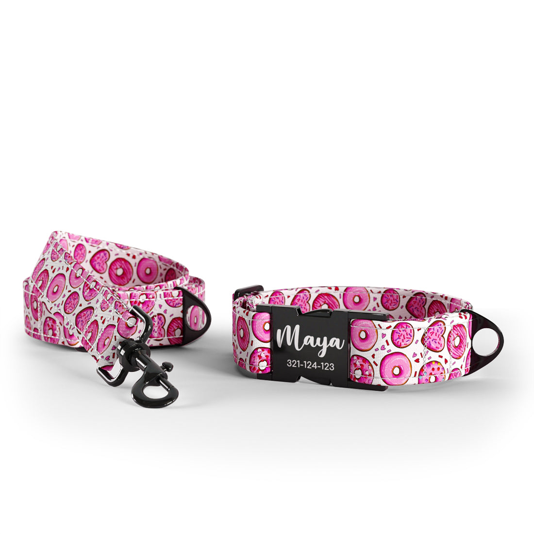 Donuts Cernat Personalized Dog Collar And Leash Set