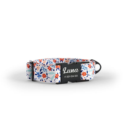 Wild Forest Flowers Gainsbo Personalized Dog Collar