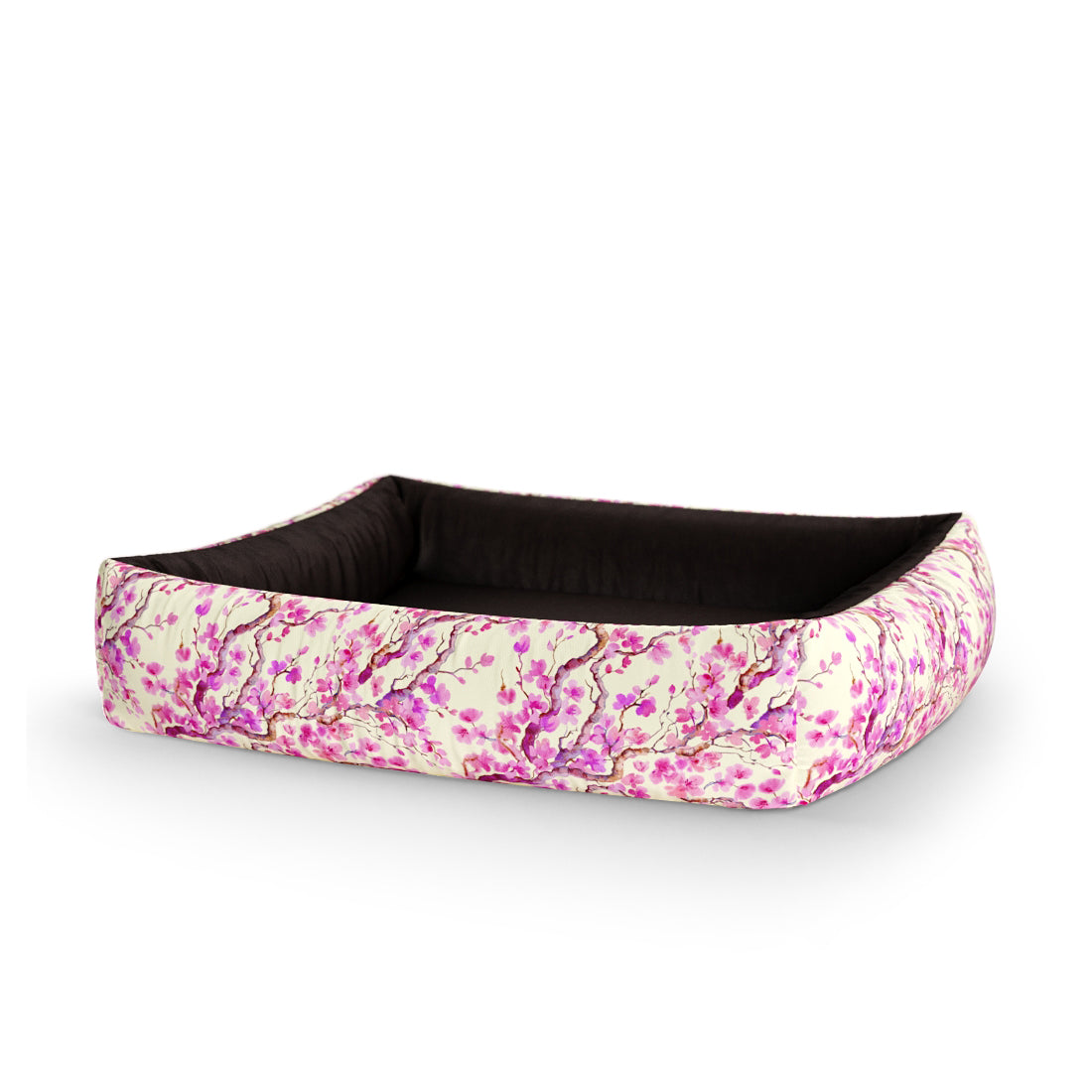 Sakura Salmon Personalized Lounge Dog Bed With Sides