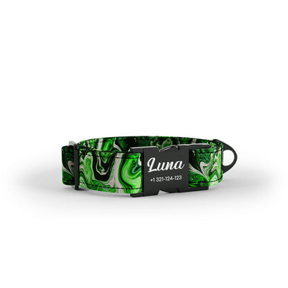 Colored Marble Jungle Personalized Dog Collar