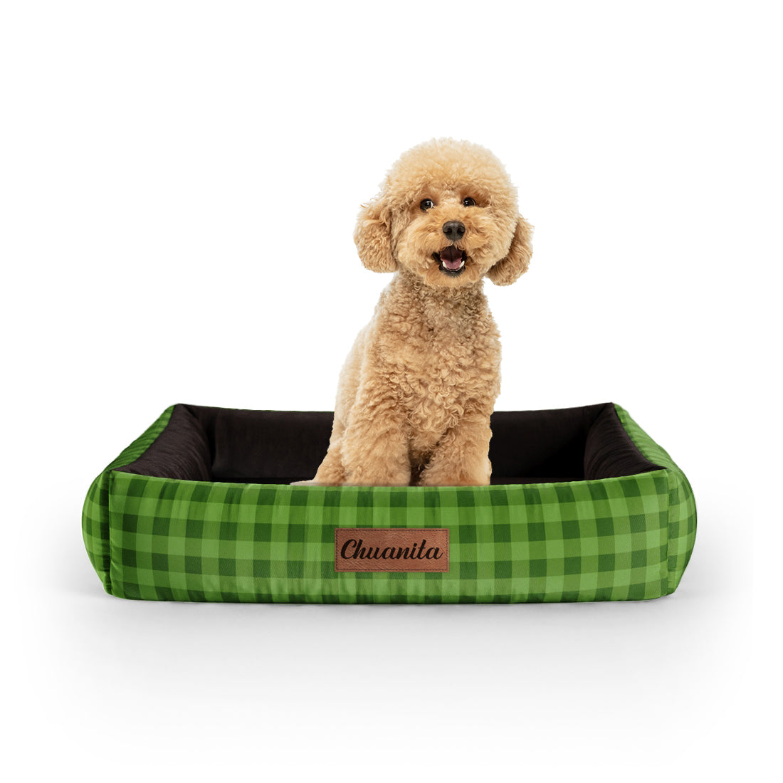 Strawberry Pie Sacra Personalized Lounge Dog Bed With Sides