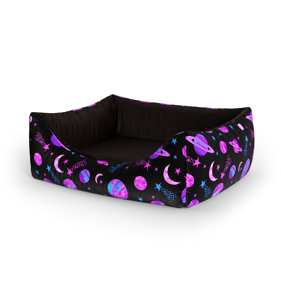 Space Cowboy Orchid Personalized Lounge Dog Bed With Entrance