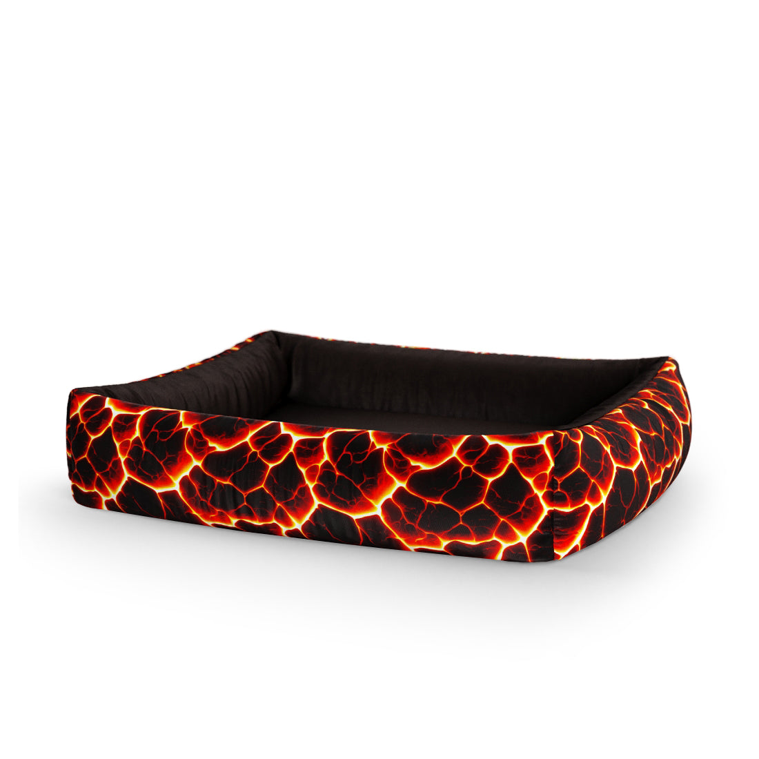 Lava Cardinal Personalized Lounge Dog Bed With Sides