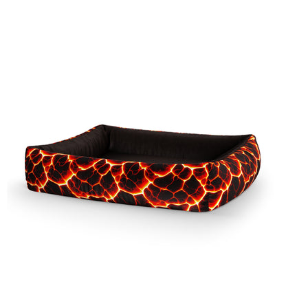 Lava Cardinal Personalized Lounge Dog Bed With Sides